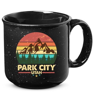 Retro Park City Utah Mountain 15oz Campfire Ceramic Mug