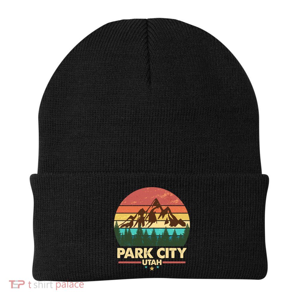 Retro Park City Utah Mountain Beanie