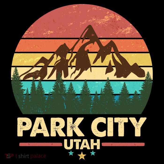Retro Park City Utah Mountain Metallic Star Ornament