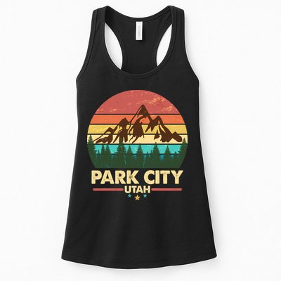 Retro Park City Utah Mountain Womens Tank Top