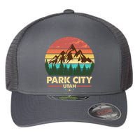 Retro Park City Utah Mountain Flexfit Unipanel Trucker Cap