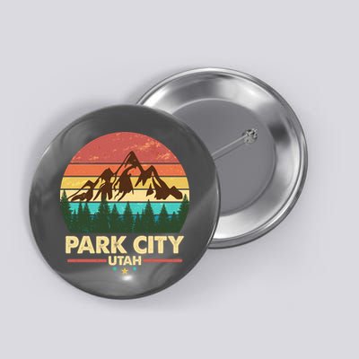 Retro Park City Utah Mountain Button