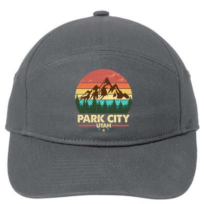 Retro Park City Utah Mountain 7-Panel Snapback Hat