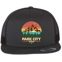 Retro Park City Utah Mountain Flat Bill Trucker Hat