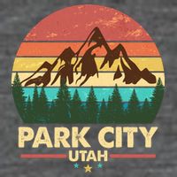 Retro Park City Utah Mountain Flat Bill Trucker Hat