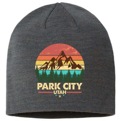 Retro Park City Utah Mountain Sustainable Beanie