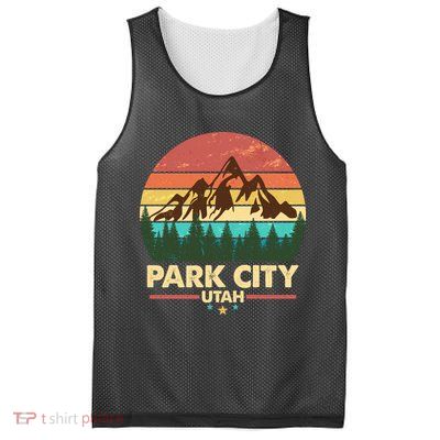 Retro Park City Utah Mountain Mesh Reversible Basketball Jersey Tank