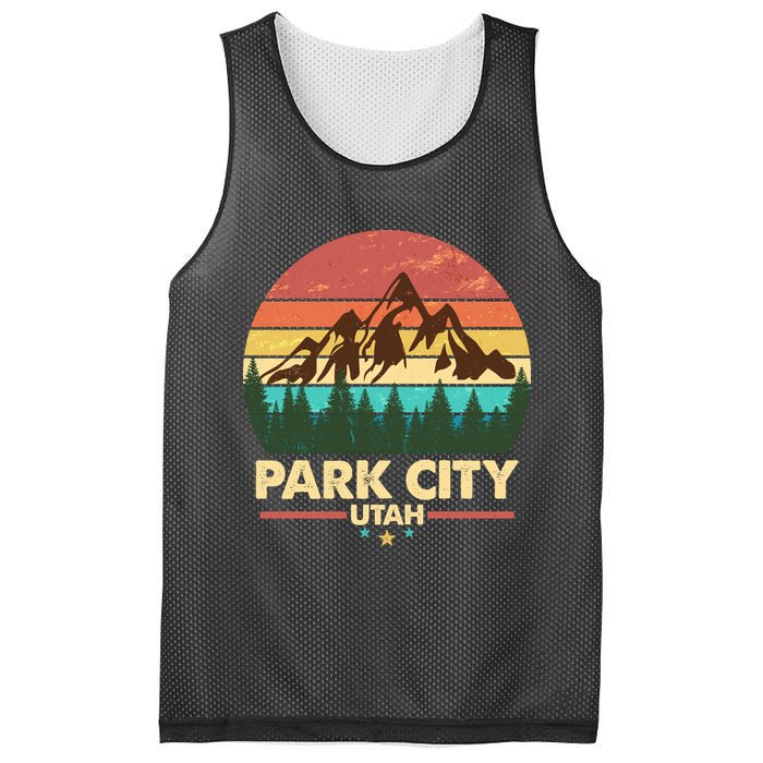 Retro Park City Utah Mountain Mesh Reversible Basketball Jersey Tank
