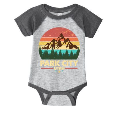 Retro Park City Utah Mountain Infant Baby Jersey Bodysuit