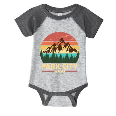 Retro Park City Utah Mountain Infant Baby Jersey Bodysuit