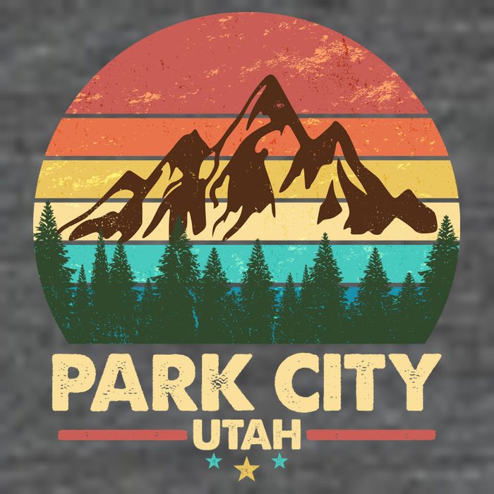 Retro Park City Utah Mountain Women's V-Neck T-Shirt