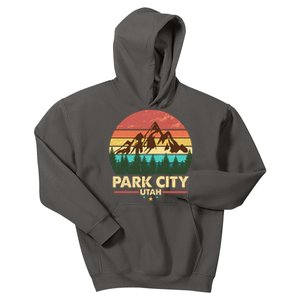 Retro Park City Utah Mountain Kids Hoodie