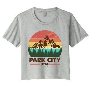 Retro Park City Utah Mountain Women's Crop Top Tee