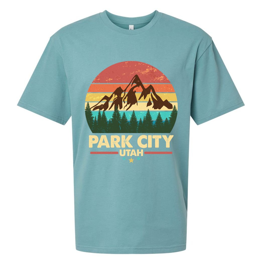 Retro Park City Utah Mountain Sueded Cloud Jersey T-Shirt