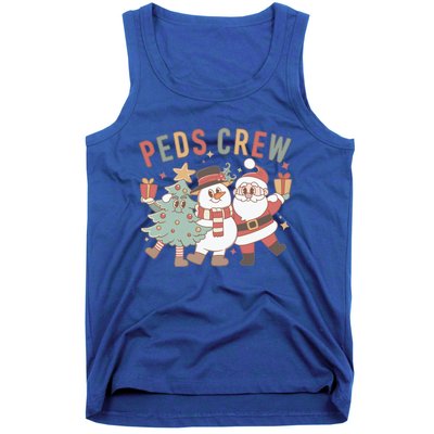 Retro Peds Crew Christmas Pediatric Nurse Nursing Group Cute Gift Tank Top