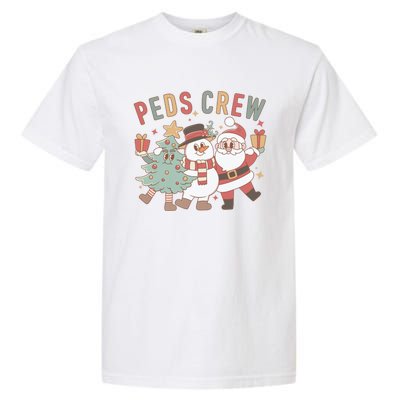 Retro Peds Crew Christmas Pediatric Nurse Nursing Group Cute Gift Garment-Dyed Heavyweight T-Shirt