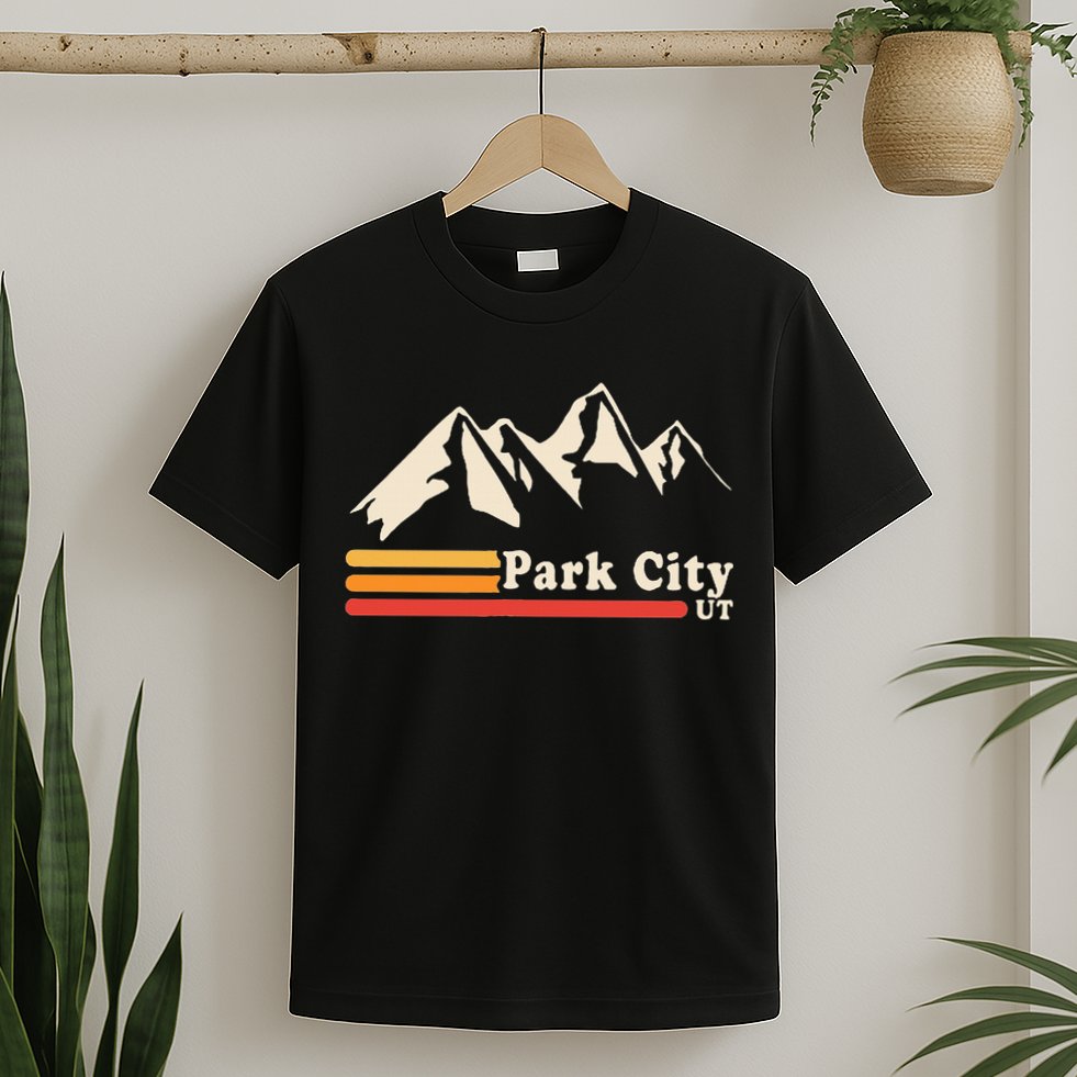 Retro Park City Utah Mountains Ski T-Shirt