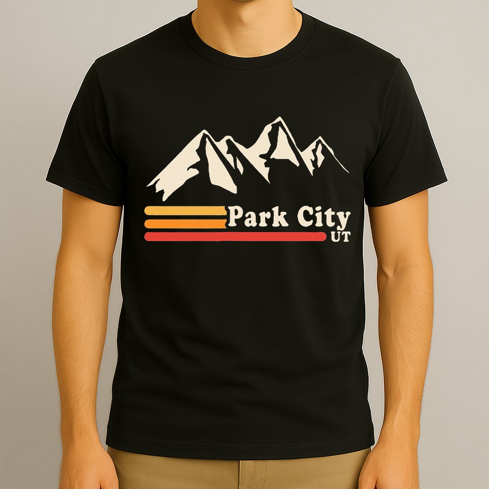 Retro Park City Utah Mountains Ski T-Shirt