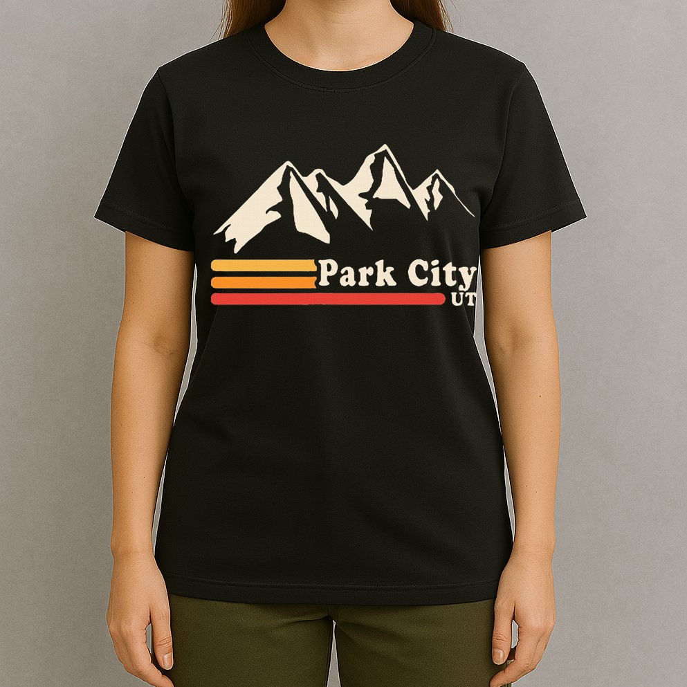 Retro Park City Utah Mountains Ski T-Shirt