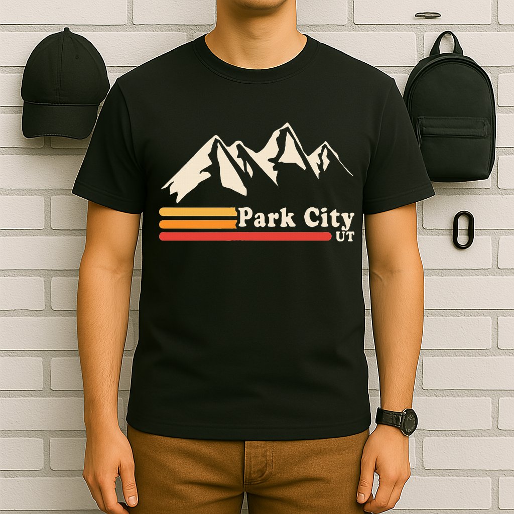Retro Park City Utah Mountains Ski T-Shirt