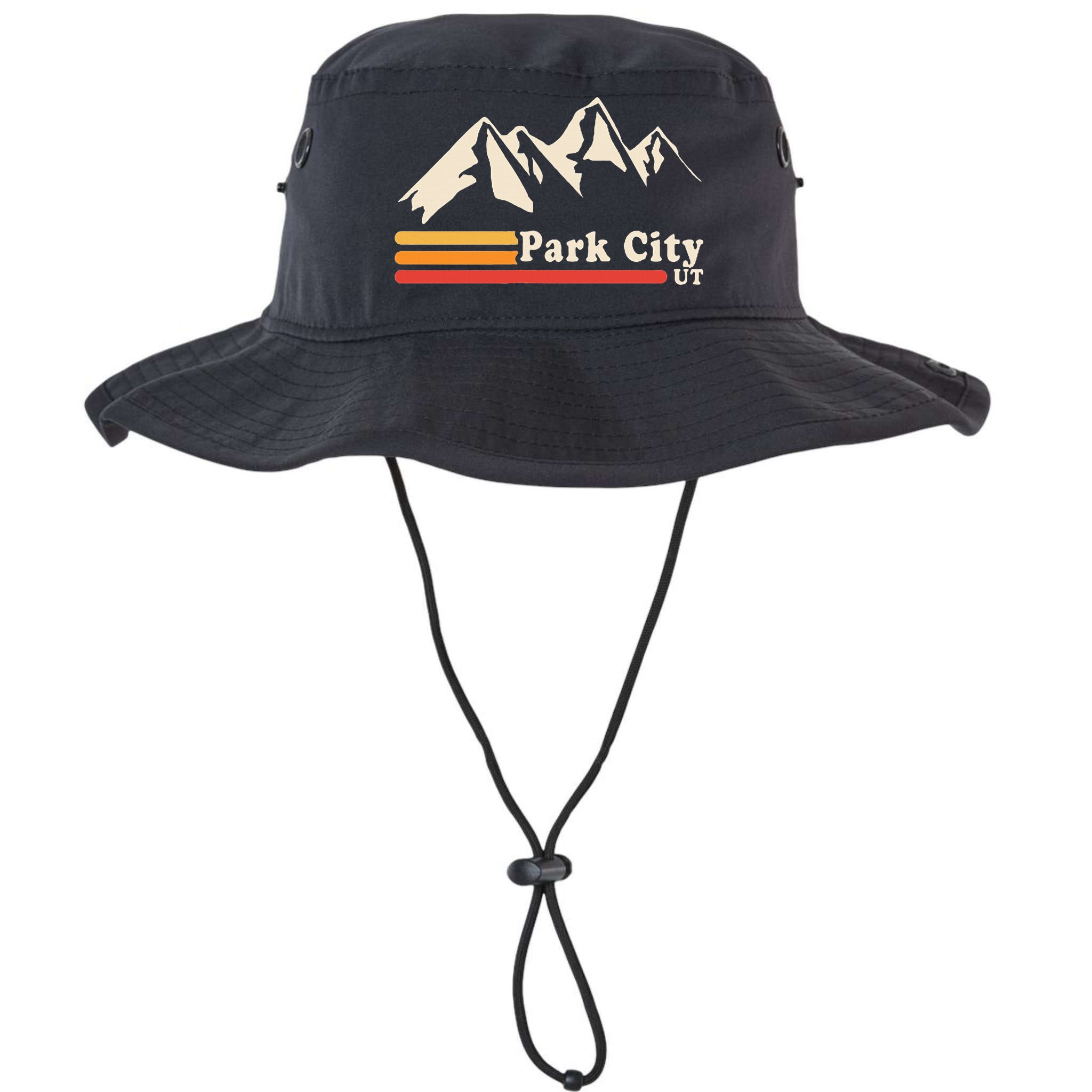 Retro Park City Utah Mountains Ski Bucket Hat