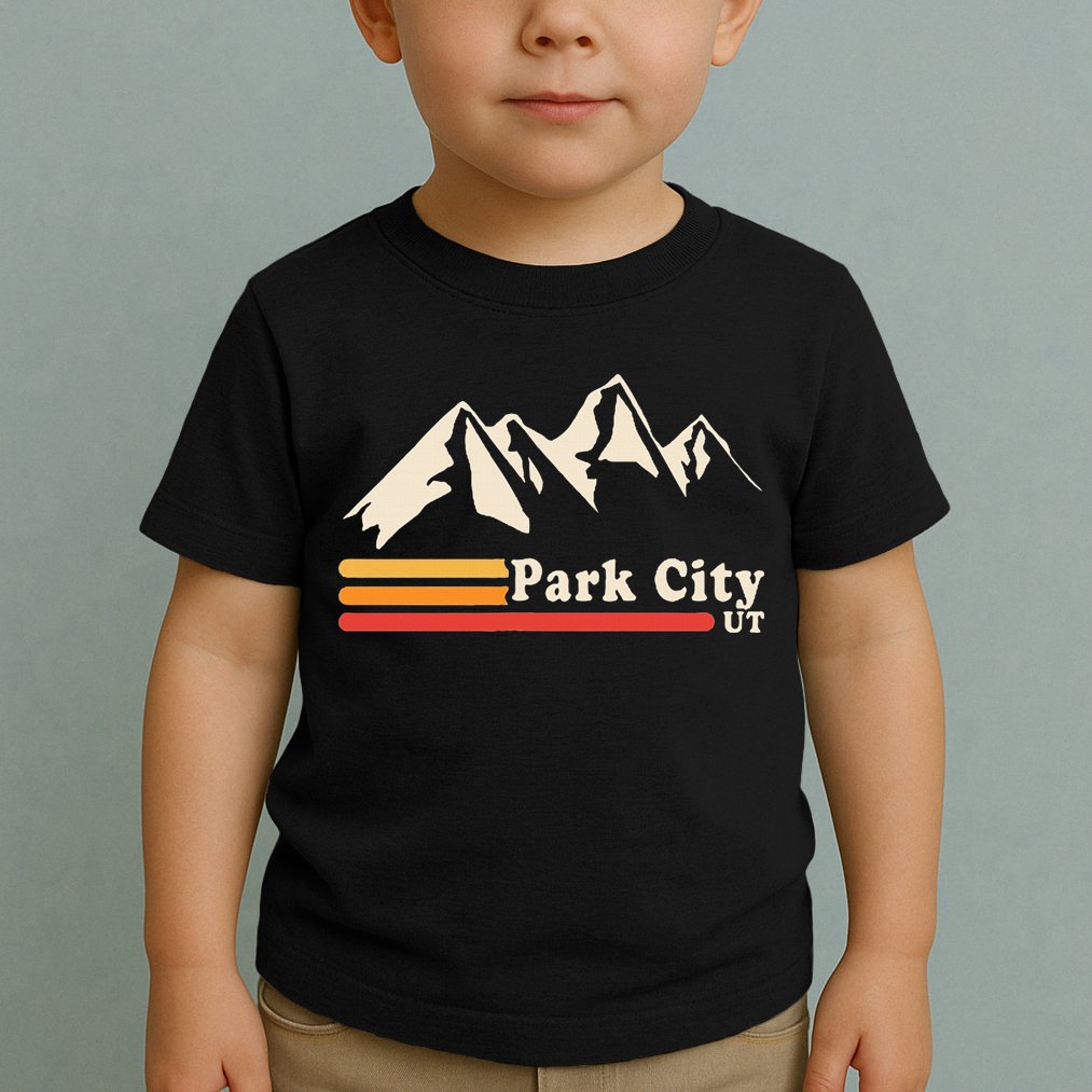 Retro Park City Utah Mountains Ski Toddler T-Shirt