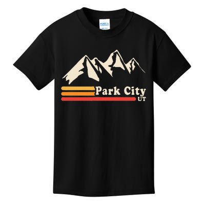 Retro Park City Utah Mountains Ski Kids T-Shirt