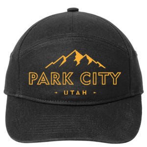 Retro Park City Utah Souvenir Mountain Hiking 7-Panel Snapback Hat