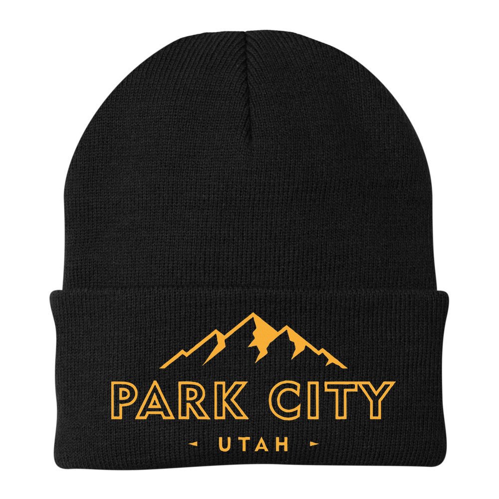 Retro Park City Utah Souvenir Mountain Hiking Beanie