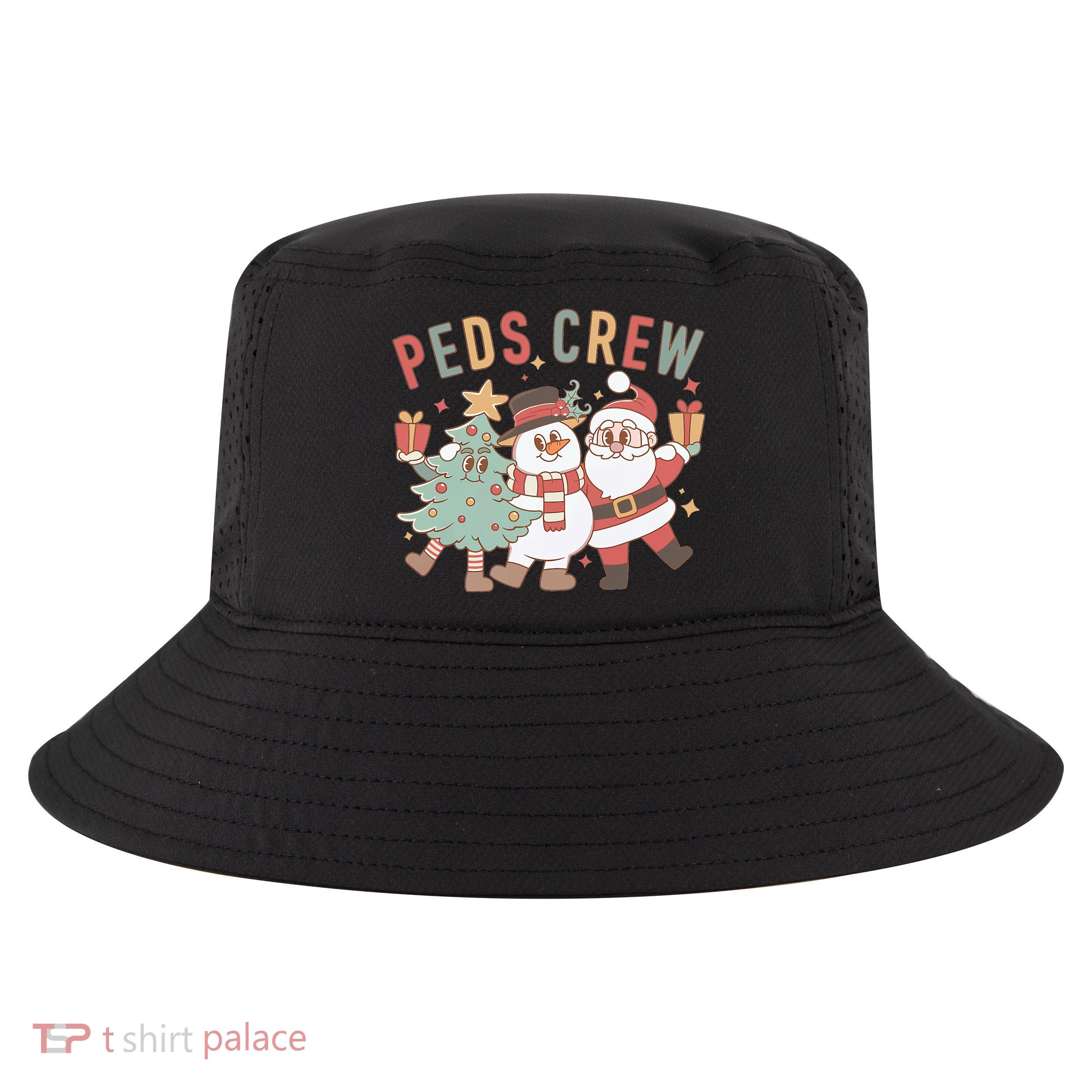 Retro Peds Crew Christmas Pediatric Nurse Nursing Group Cool Comfort Performance Bucket Hat
