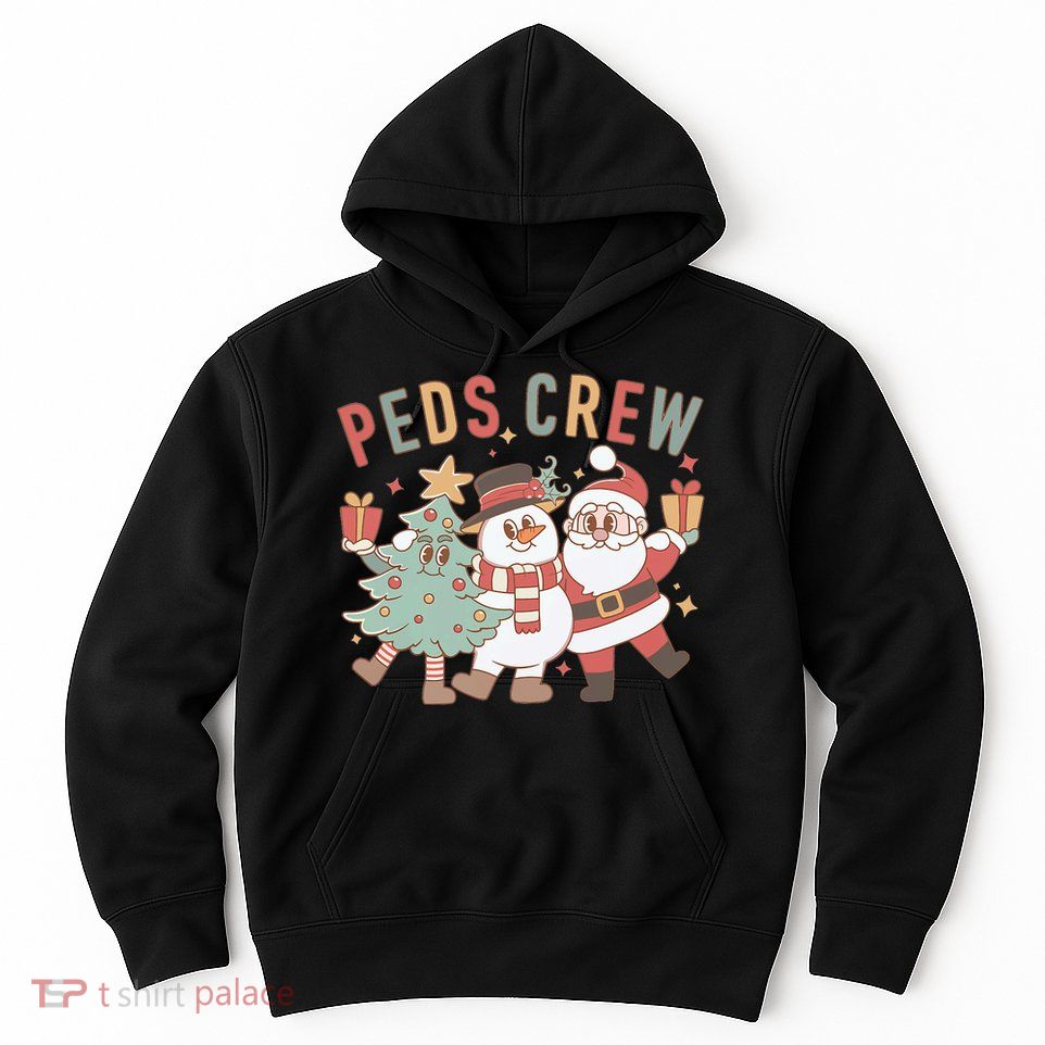 Retro Peds Crew Christmas Pediatric Nurse Nursing Group Hoodie