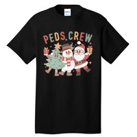 Retro Peds Crew Christmas Pediatric Nurse Nursing Group Tall T-Shirt