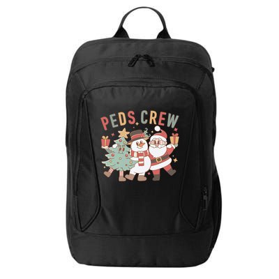 Retro Peds Crew Christmas Pediatric Nurse Nursing Group City Backpack