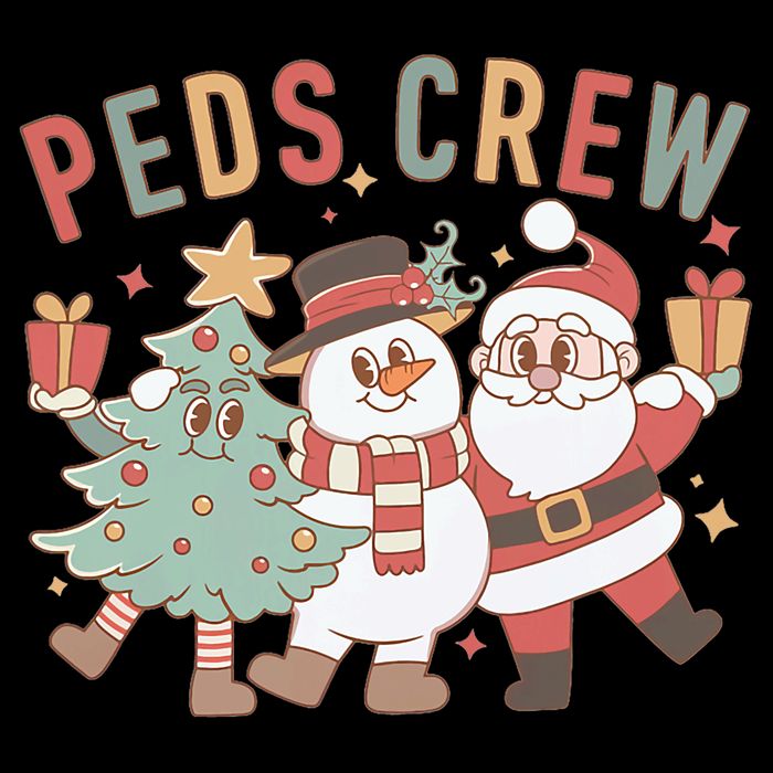 Retro Peds Crew Christmas Pediatric Nurse Nursing Group City Backpack