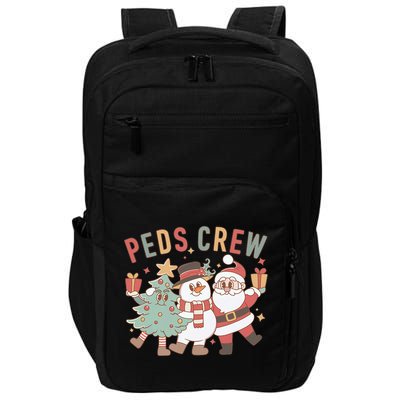 Retro Peds Crew Christmas Pediatric Nurse Nursing Group Impact Tech Backpack