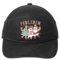 Retro Peds Crew Christmas Pediatric Nurse Nursing Group 7-Panel Snapback Hat