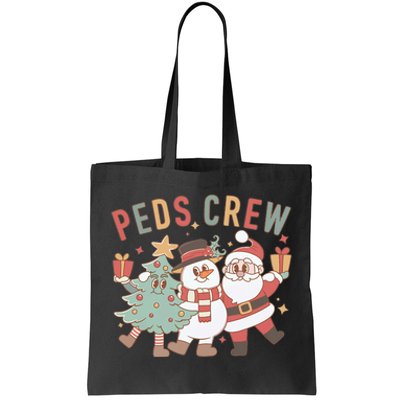 Retro Peds Crew Christmas Pediatric Nurse Nursing Group Tote Bag