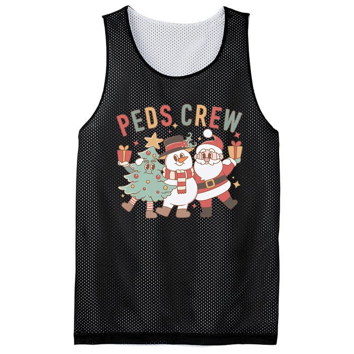 Retro Peds Crew Christmas Pediatric Nurse Nursing Group Mesh Reversible Basketball Jersey Tank