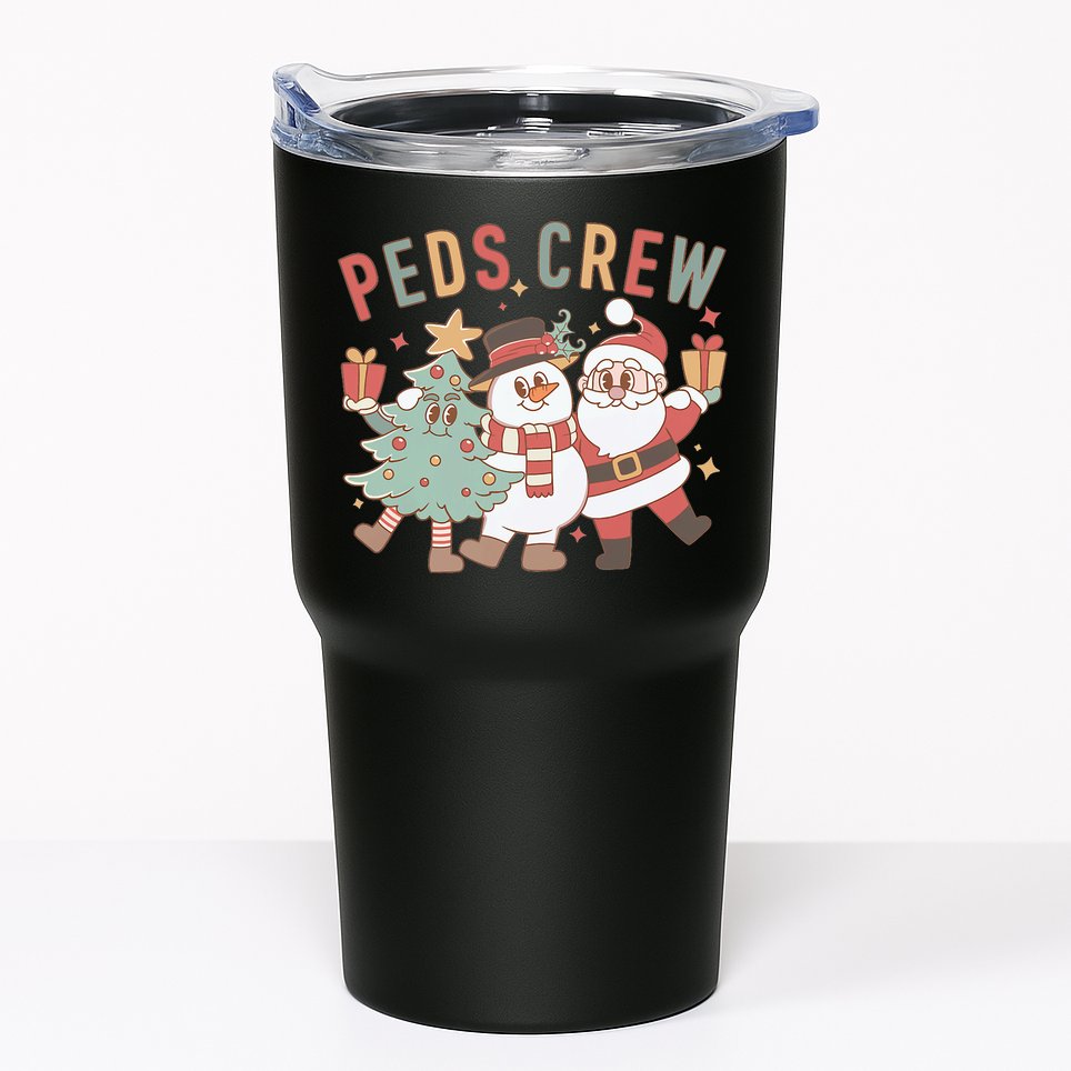 Retro Peds Crew Christmas Pediatric Nurse Nursing Group Tumbler