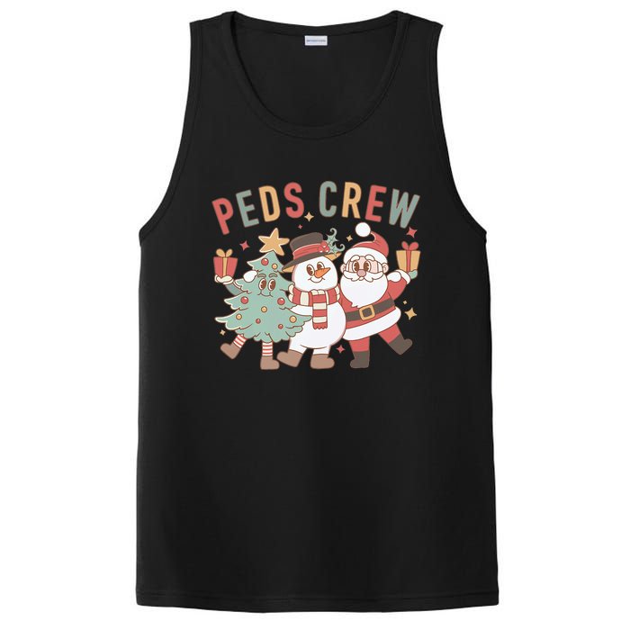 Retro Peds Crew Christmas Pediatric Nurse Nursing Group PosiCharge Competitor Tank