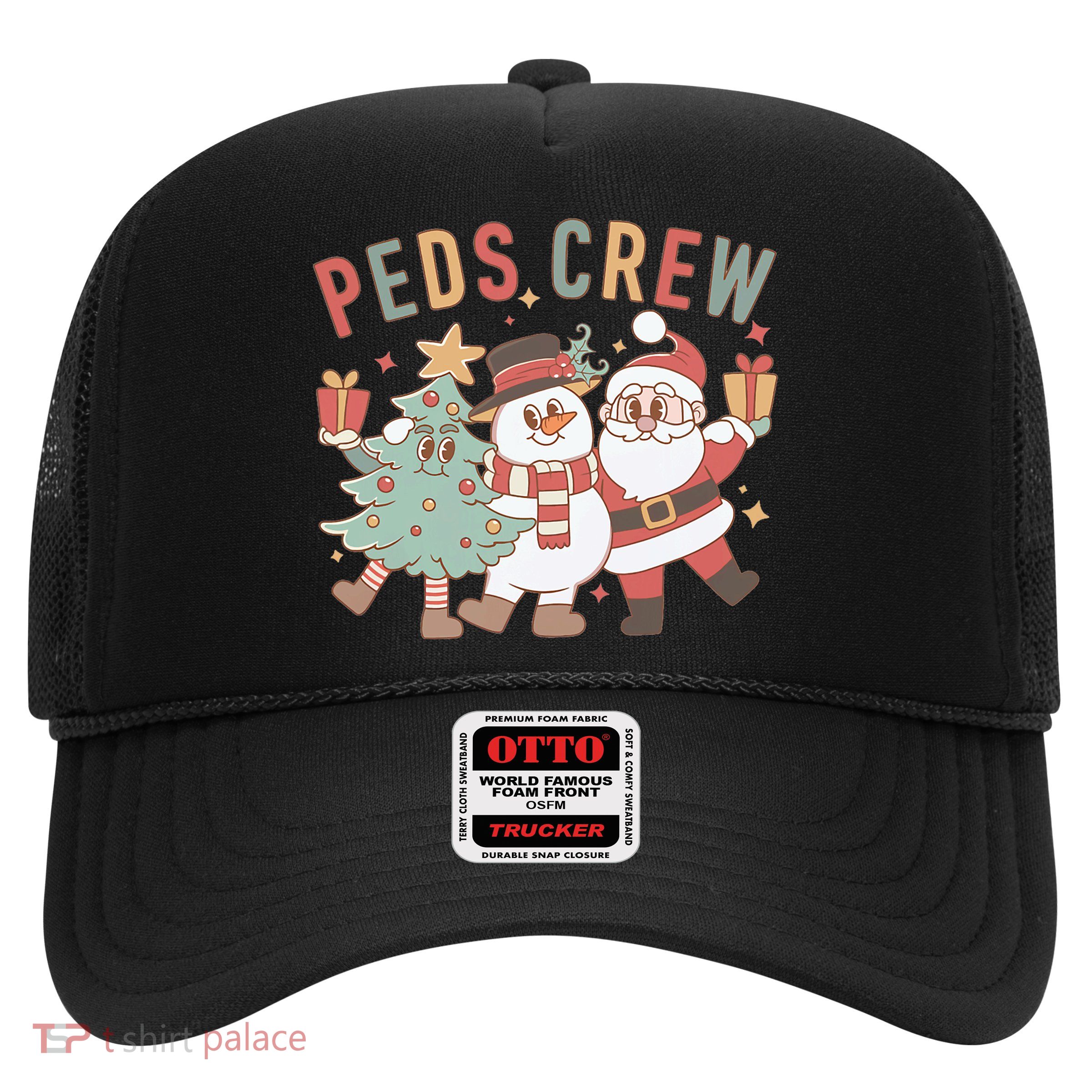 Retro Peds Crew Christmas Pediatric Nurse Nursing Group Trucker Hat