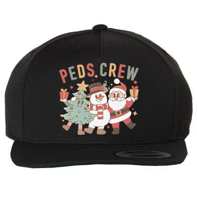 Retro Peds Crew Christmas Pediatric Nurse Nursing Group Wool Snapback Cap