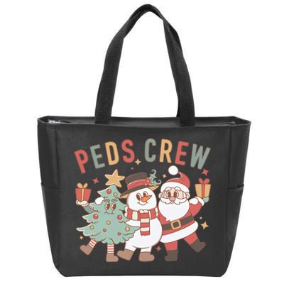 Retro Peds Crew Christmas Pediatric Nurse Nursing Group Zip Tote Bag