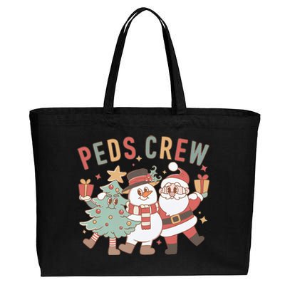 Retro Peds Crew Christmas Pediatric Nurse Nursing Group Cotton Canvas Jumbo Tote