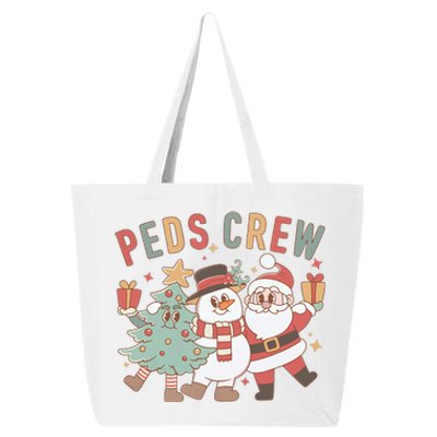 Retro Peds Crew Christmas Pediatric Nurse Nursing Group 25L Jumbo Tote