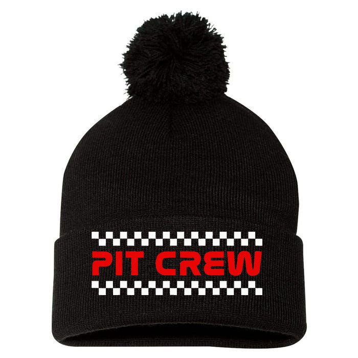 Racing Pit Crew Pom Pom 12in Knit Beanie