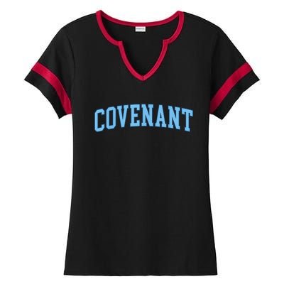 Retro Personalized Covenant Name Arch Vintage College Arch Varsity University Ladies Halftime Notch Neck Tee