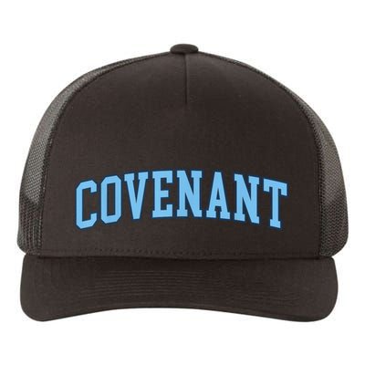 Retro Personalized Covenant Name Arch Vintage College Arch Varsity University Yupoong Adult 5-Panel Trucker Hat