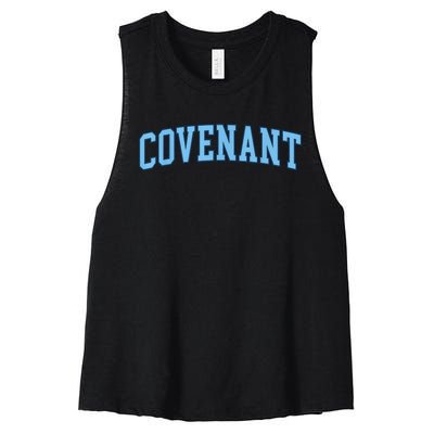 Retro Personalized Covenant Name Arch Vintage College Arch Varsity University Women's Racerback Cropped Tank