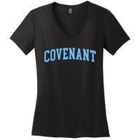 Retro Personalized Covenant Name Arch Vintage College Arch Varsity University Women's V-Neck T-Shirt